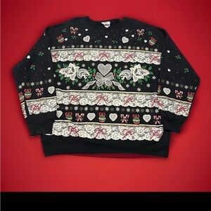 Nutcracker Unisex Black Ugly Merry Festive Holiday Cottage Core Sweater Size M